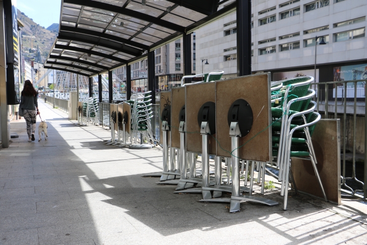 Un bar tancat d'Andorra la Vella, en una imatge recent.